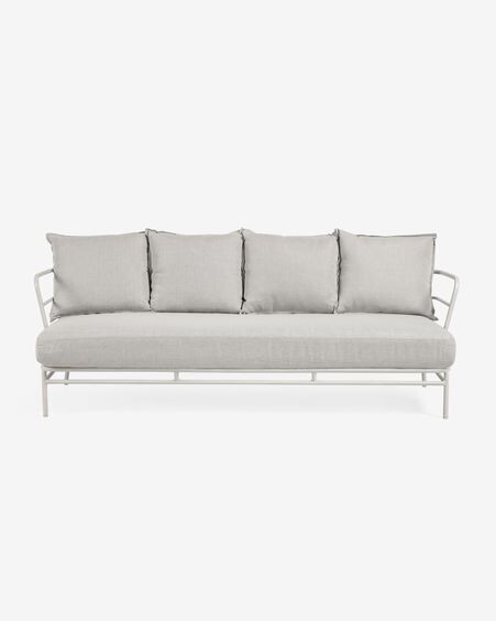 Sofá Mareluz 3 plazas de acero blanco 197 cm