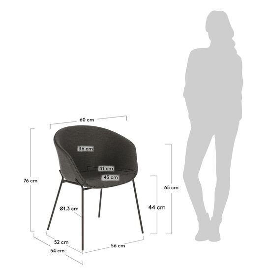Silla Yvette gris oscuro