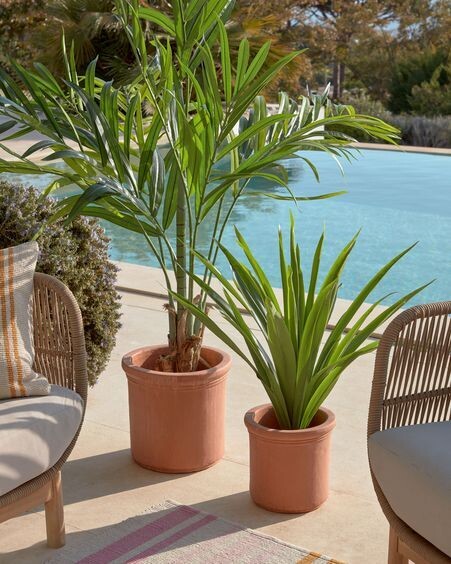 Planta artificial Palmera de bambú con maceta negro 170 cm