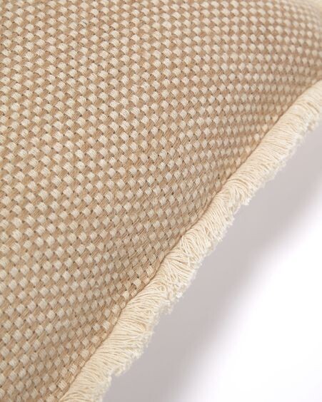 Funda de cojín Aneley de algodón y yute beige 45 x 45 cm