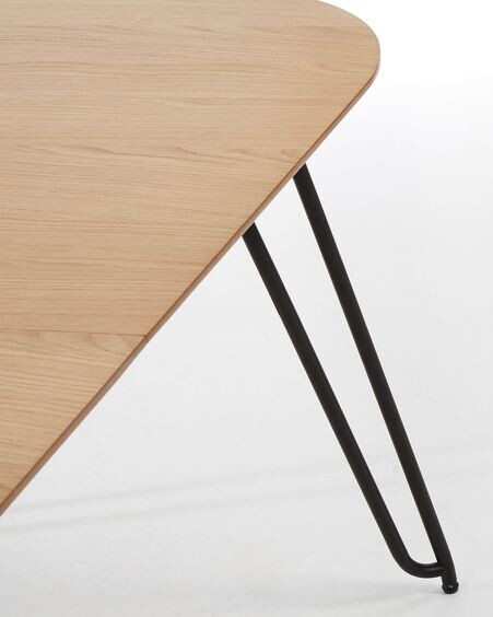 Mesa extensible Novac 170 (320) x 100 cm chapa de roble patas de acero acabado negro