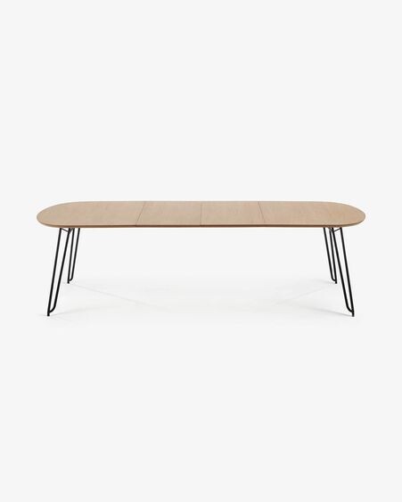 Mesa extensible Novac 170 (320) x 100 cm chapa de roble patas de acero acabado negro