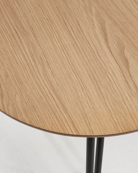 Mesa extensible Novac 170 (320) x 100 cm chapa de roble patas de acero acabado negro
