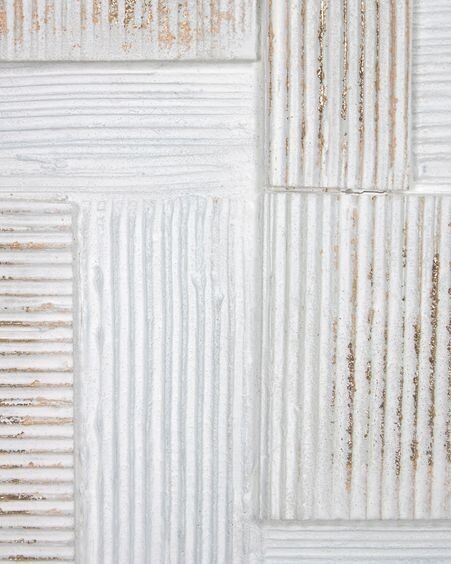 Lienzo Alvida con rectángulos blanco y dorado 50 x 50 cm