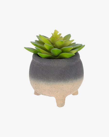Planta artificial Sedum lucidum con maceta de cemento 14 cm