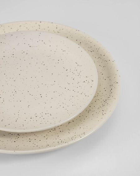 Plato plano Aratani de cerámica blanco