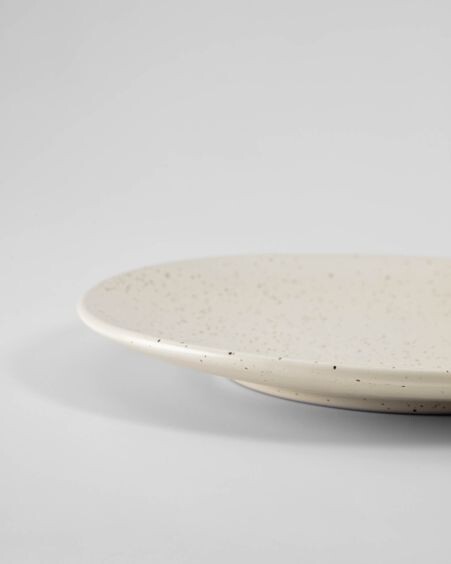 Plato plano Aratani de cerámica blanco