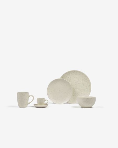 Plato plano Aratani de cerámica blanco