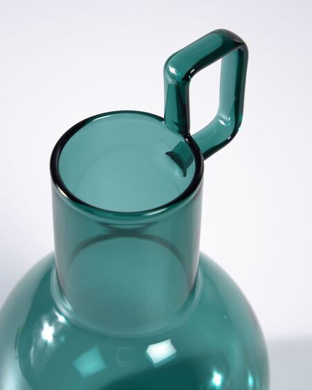 Jarrón Kei vidrio turquesa 16,5 cm