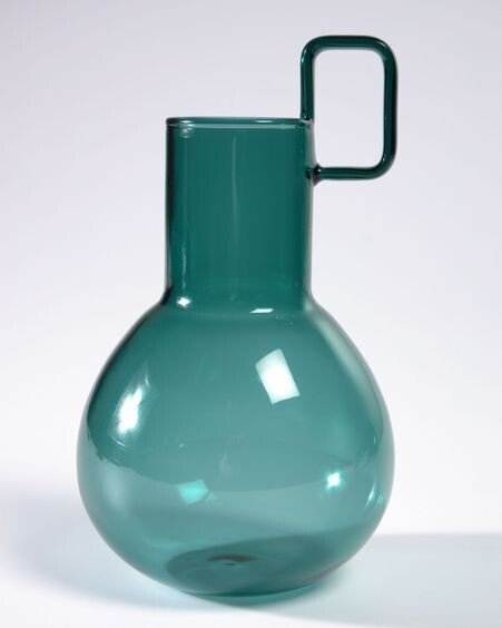 Jarrón Kei vidrio turquesa 16,5 cm