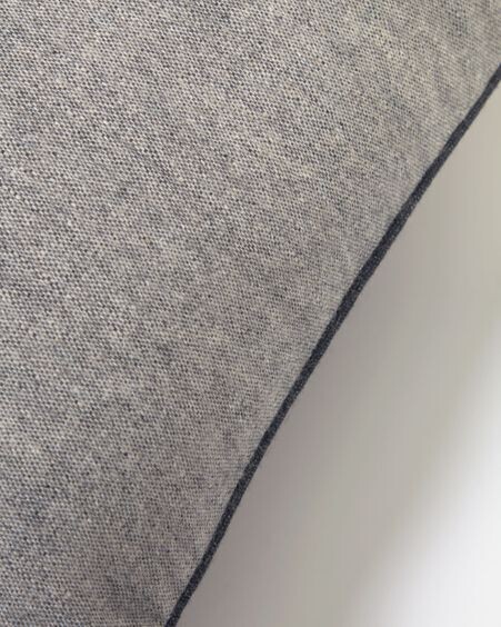 Funda cojín Alcara gris con borde negro 45 x 45 cm