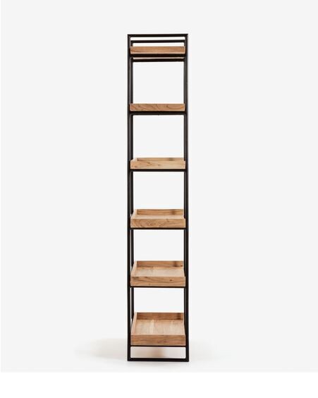 Estantería Basi de madera maciza de acacia 80 x 185 cm