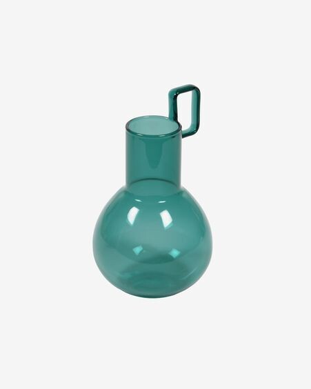Jarrón Kei vidrio turquesa 16,5 cm
