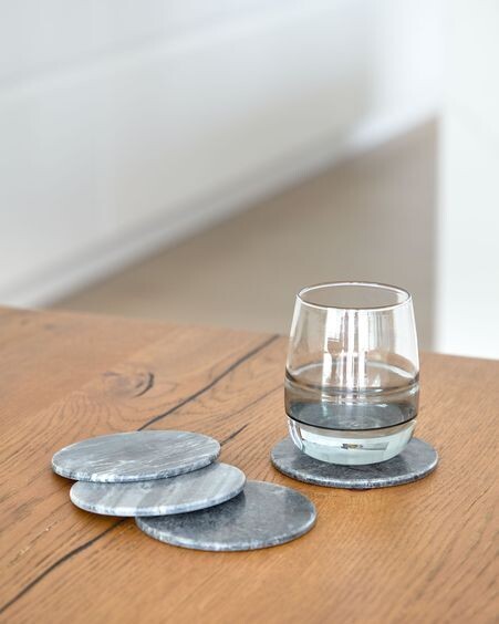 Vaso pequeño Inelia de vidrio transparente y gris