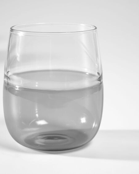 Vaso pequeño Inelia de vidrio transparente y gris