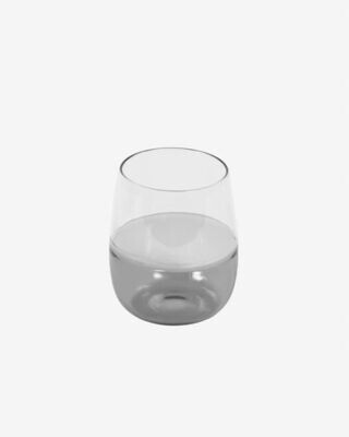 Vaso pequeño Inelia de vidrio transparente y gris