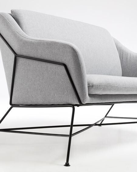 Sofá Brida 2 plazas gris 128 cm