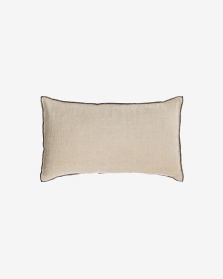 Funda cojín Elea 100% lino beige 30 x 50 cm