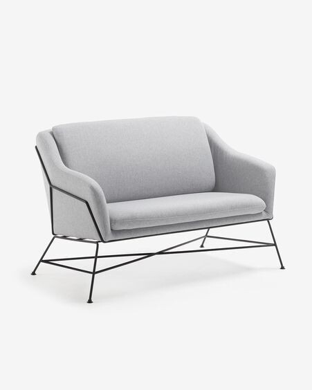 Sofá Brida 2 plazas gris 128 cm