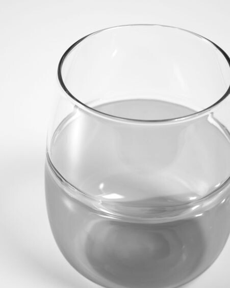 Vaso pequeño Inelia de vidrio transparente y gris