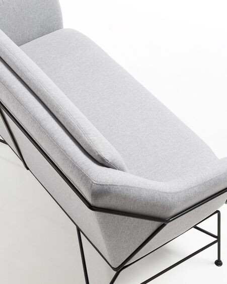 Sofá Brida 2 plazas gris 128 cm
