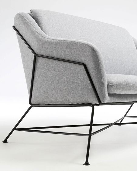 Sofá Brida 2 plazas gris 128 cm