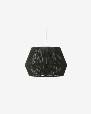Pantalla lámpara de techo Cantia de algodón con acabado negro Ø 36,5 cm