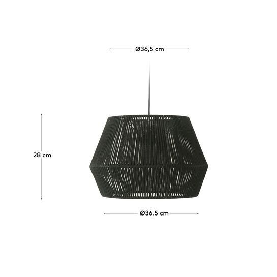 Pantalla lámpara de techo Cantia de algodón con acabado negro Ø 36,5 cm