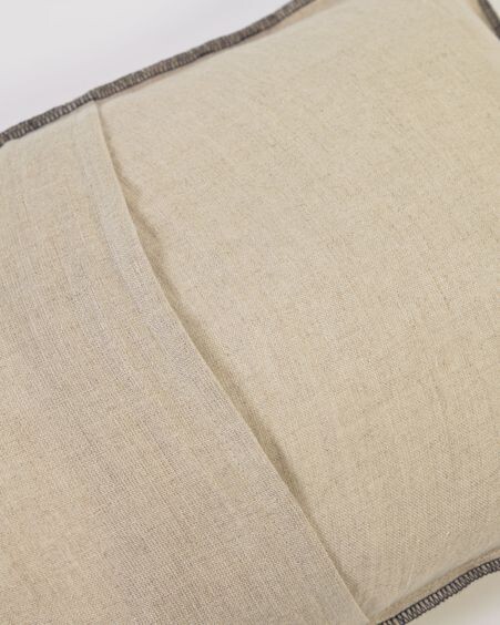 Funda cojín Elea 100% lino beige 30 x 50 cm