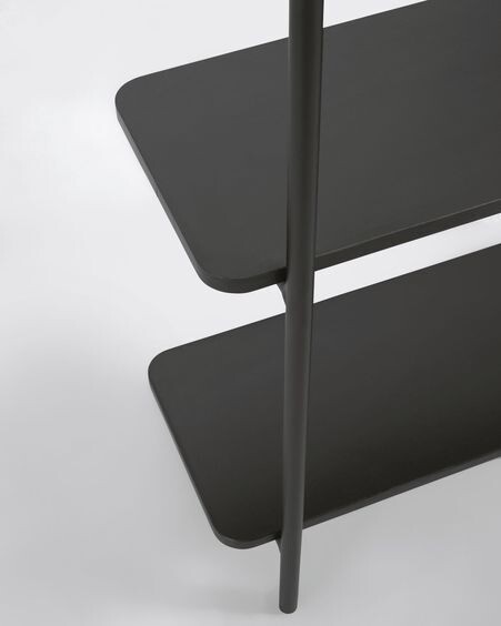 Burro de pared para ropa Galatia de melamina y acero con acabado negro 60 x 162 cm