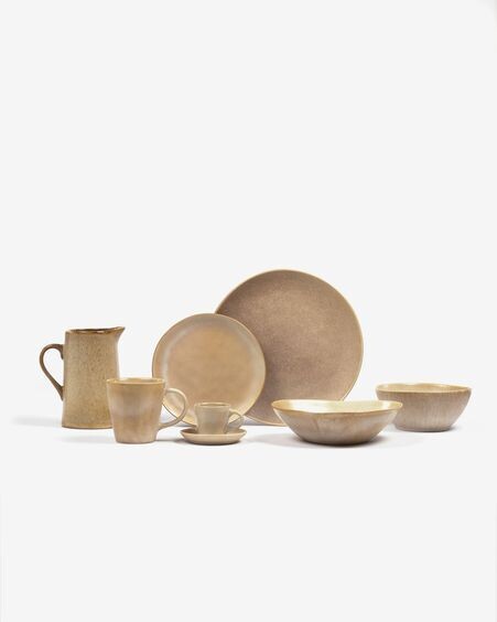 Jarra de leche Vreni de cerámica beige