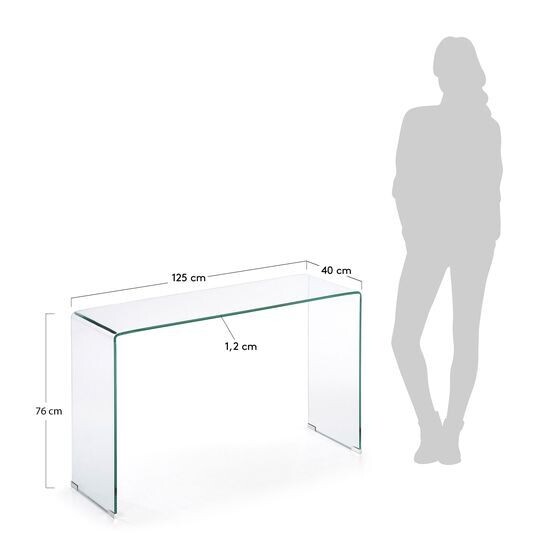 Consola Burano de cristal 125 x 78 cm