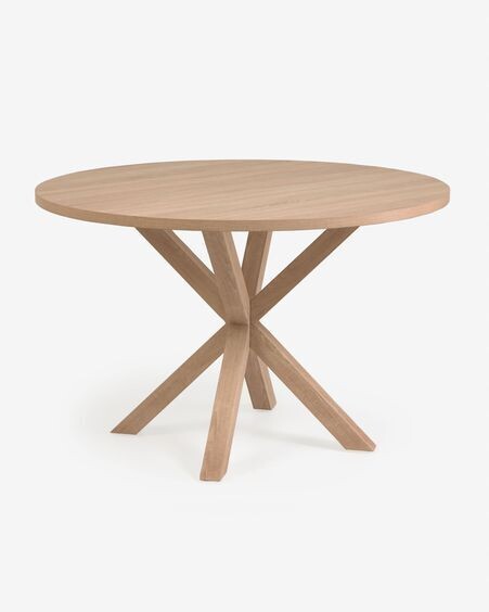 Mesa redonda Full Argo de melamina acabado natural patas de acero efecto madera Ø 119 cm