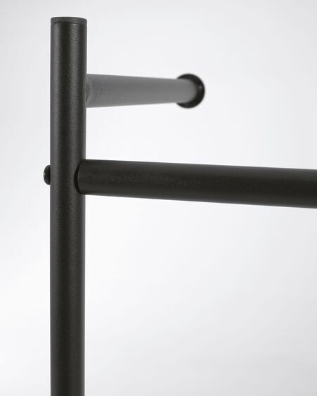 Burro de pared para ropa Galatia de melamina y acero con acabado negro 60 x 162 cm