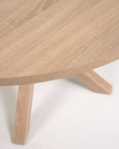 Mesa redonda Full Argo de melamina acabado natural patas de acero efecto madera Ø 119 cm
