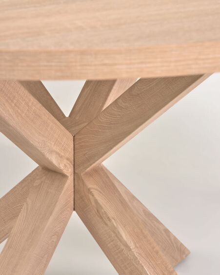 Mesa redonda Full Argo de melamina acabado natural patas de acero efecto madera Ø 119 cm