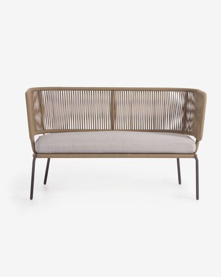 Sofá Nadin 2 plazas de cuerda beige y acero galvanizado 135 cm