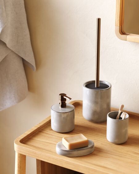 Escobilla de baño Chavela de cerámica gris