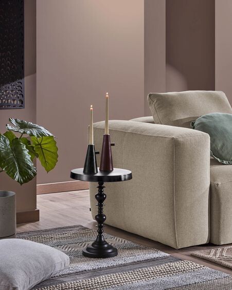 Candelabro Philana de metal negro