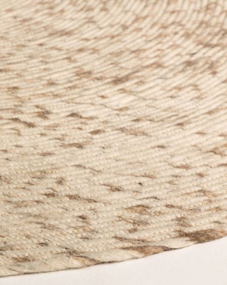Alfombra redonda Takashi 100% lana beige Ø 150 cm