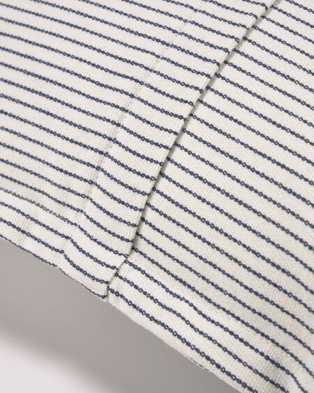 Funda cojín Aleria algodón rayas blanco y azul 45 x 45 cm