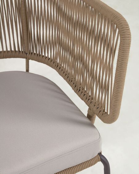 Sofá Nadin 2 plazas de cuerda beige y acero galvanizado 135 cm