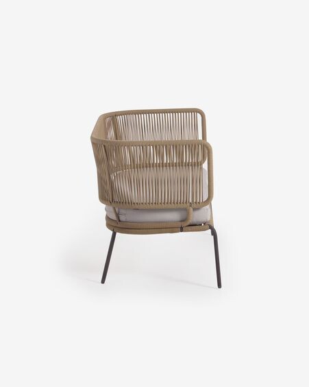 Sofá Nadin 2 plazas de cuerda beige y acero galvanizado 135 cm