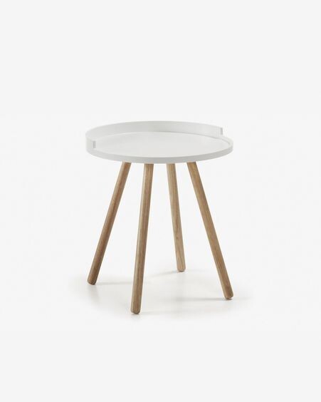 Mesa auxiliar Kurb blanco Ø 46 cm FSC MIX Credit