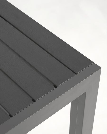 Mesa de exterior Sirley de aluminio negro 70 x 70 cm