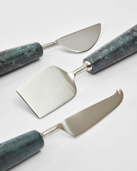 Set Bluma de cubiertos para queso de mármol verde