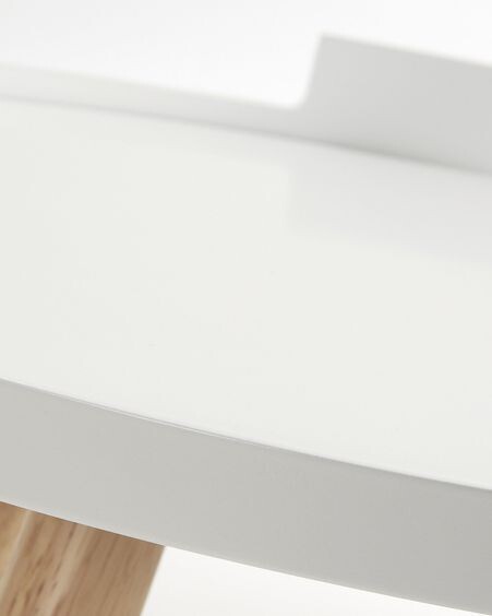 Mesa auxiliar Kurb blanco Ø 46 cm FSC MIX Credit