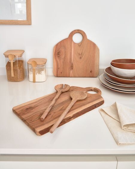 Tabla de servir rectangular Syriana de madera maciza de acacia