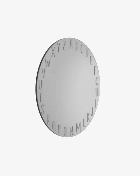 Espejo de pared redondo Keila abecedario gris Ø 50 cm