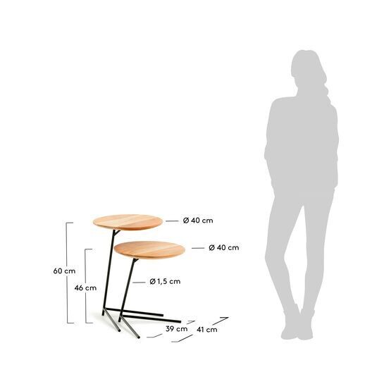 Set Asha de 2 mesas auxiliares Ø 40 cm / Ø 40 cm